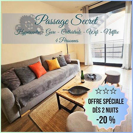 Passage Secret - Ideal Pro, Couples, Familles & Amis - Le Calme En Hypercentre - Wifi Haut Debit - Netflix - Machine A Laver - Gare, Cathedrale, Commerces, Restaurants & Transports En Commun A Moins De 10 Minutes A Pied Ρενς Εξωτερικό φωτογραφία