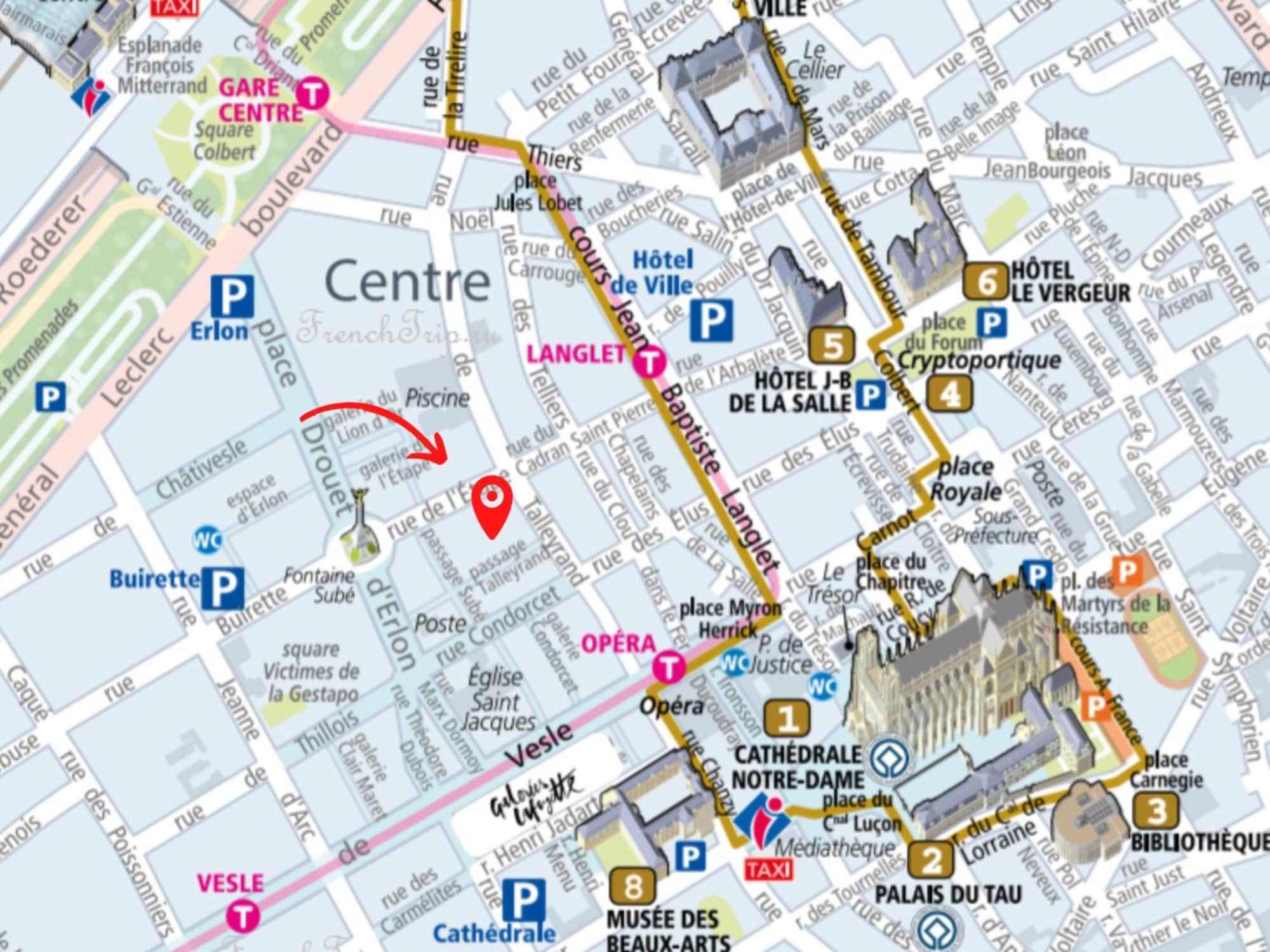 Passage Secret - Ideal Pro, Couples, Familles & Amis - Le Calme En Hypercentre - Wifi Haut Debit - Netflix - Machine A Laver - Gare, Cathedrale, Commerces, Restaurants & Transports En Commun A Moins De 10 Minutes A Pied Ρενς Εξωτερικό φωτογραφία